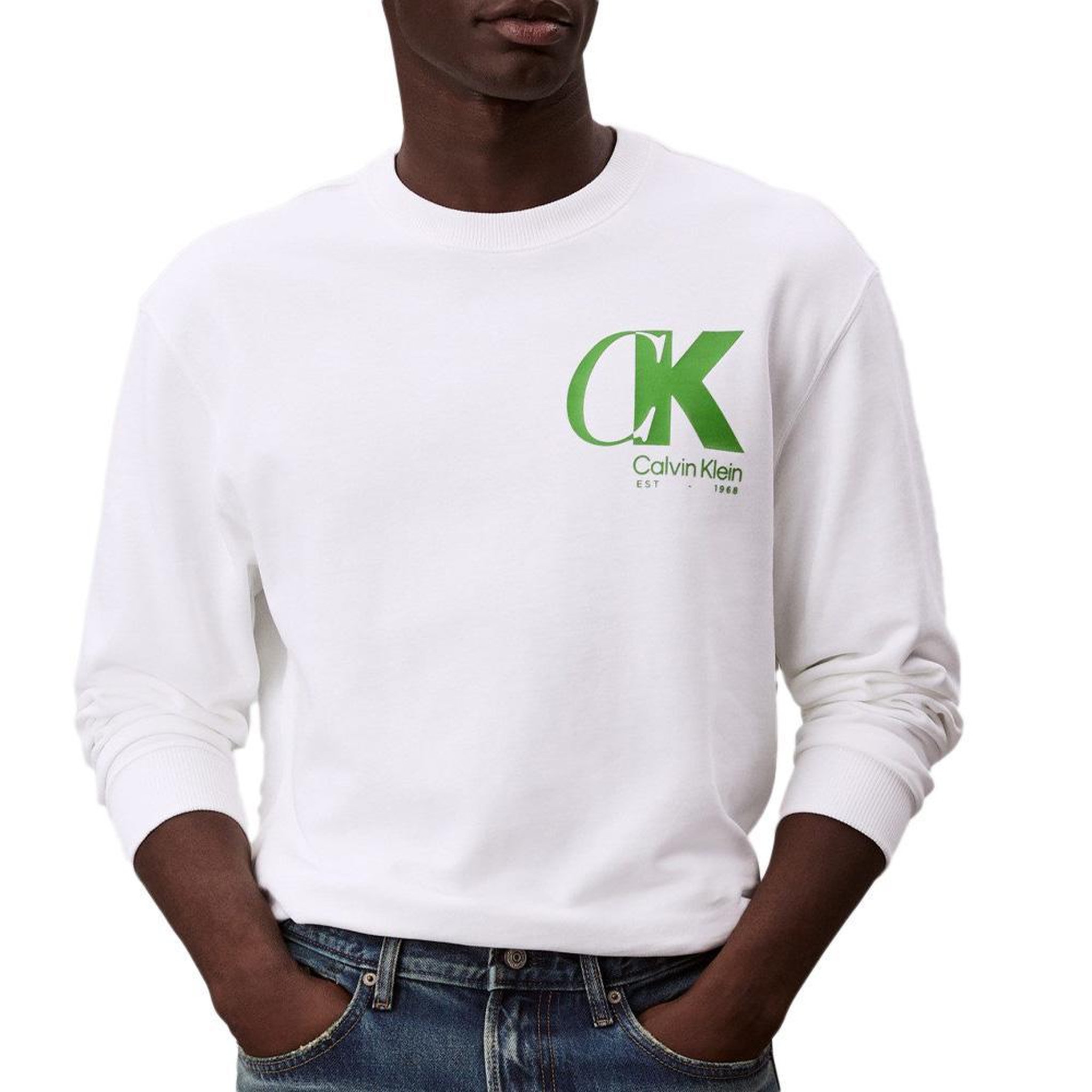Voir la diapositive 1 : CALVIN KLEIN JEANS Sweat Blanc Homme Calvin Klein Jeans Terry