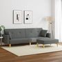 Voir la diapositive 3 : VIDAXL Canape-lit a 2 places avec repose-pied gris fonce tissu