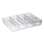 FIVE Lot de 6 Organiseurs de Tiroir  Plastor  24cm Transparent