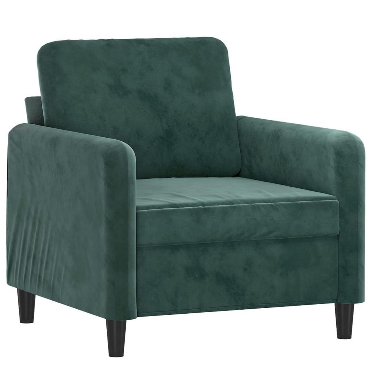 VIDAXL Fauteuil avec repose-pied Vert fonce 60 cm Velours