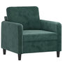 Voir la diapositive 4 : VIDAXL Fauteuil avec repose-pied Vert fonce 60 cm Velours
