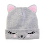 Voir la diapositive 1 : Paris Prix Bonnet Enfant  Chat  21cm Gris & Rose