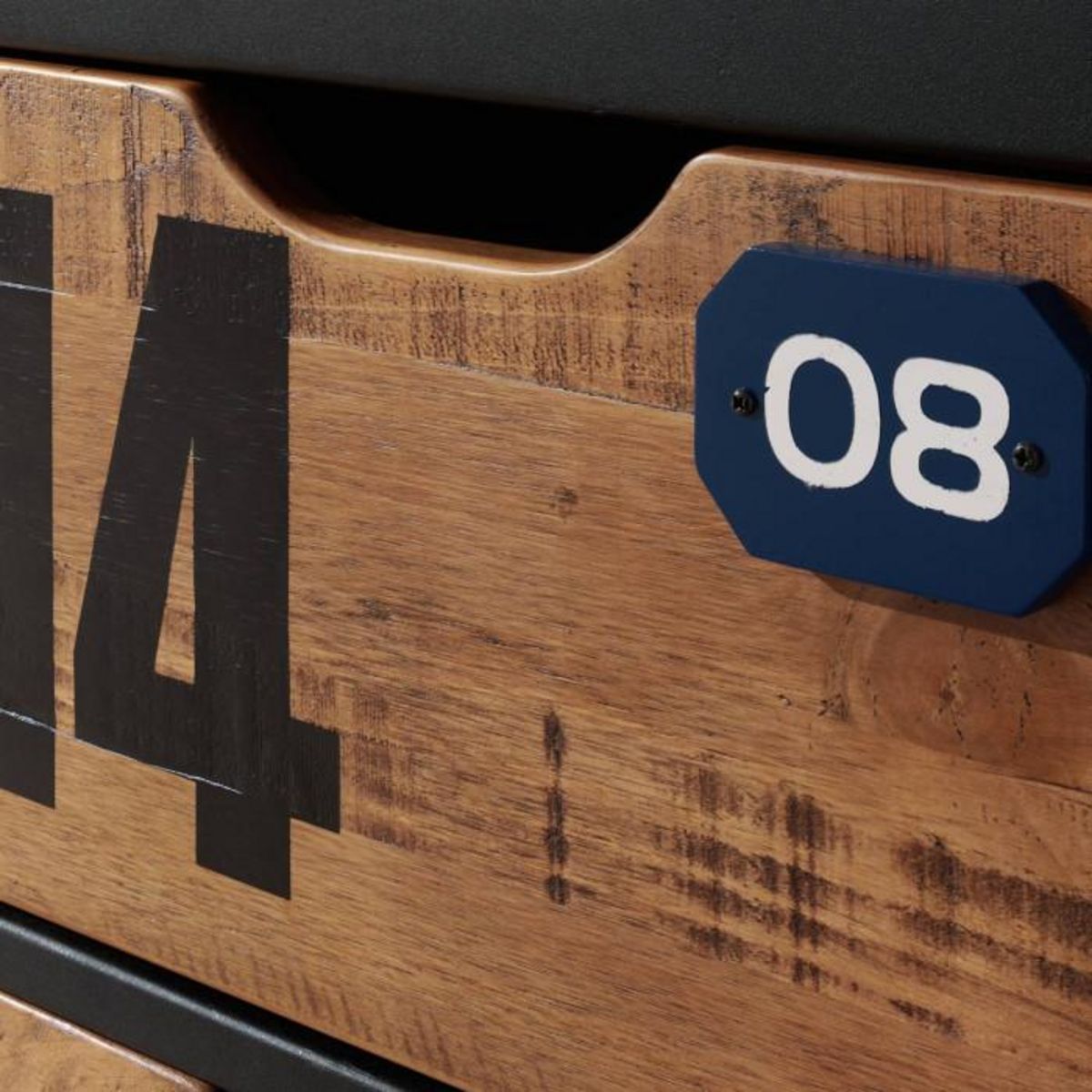 Paris Prix Commode 3 Tiroirs  Alex  83cm Marron & Noir