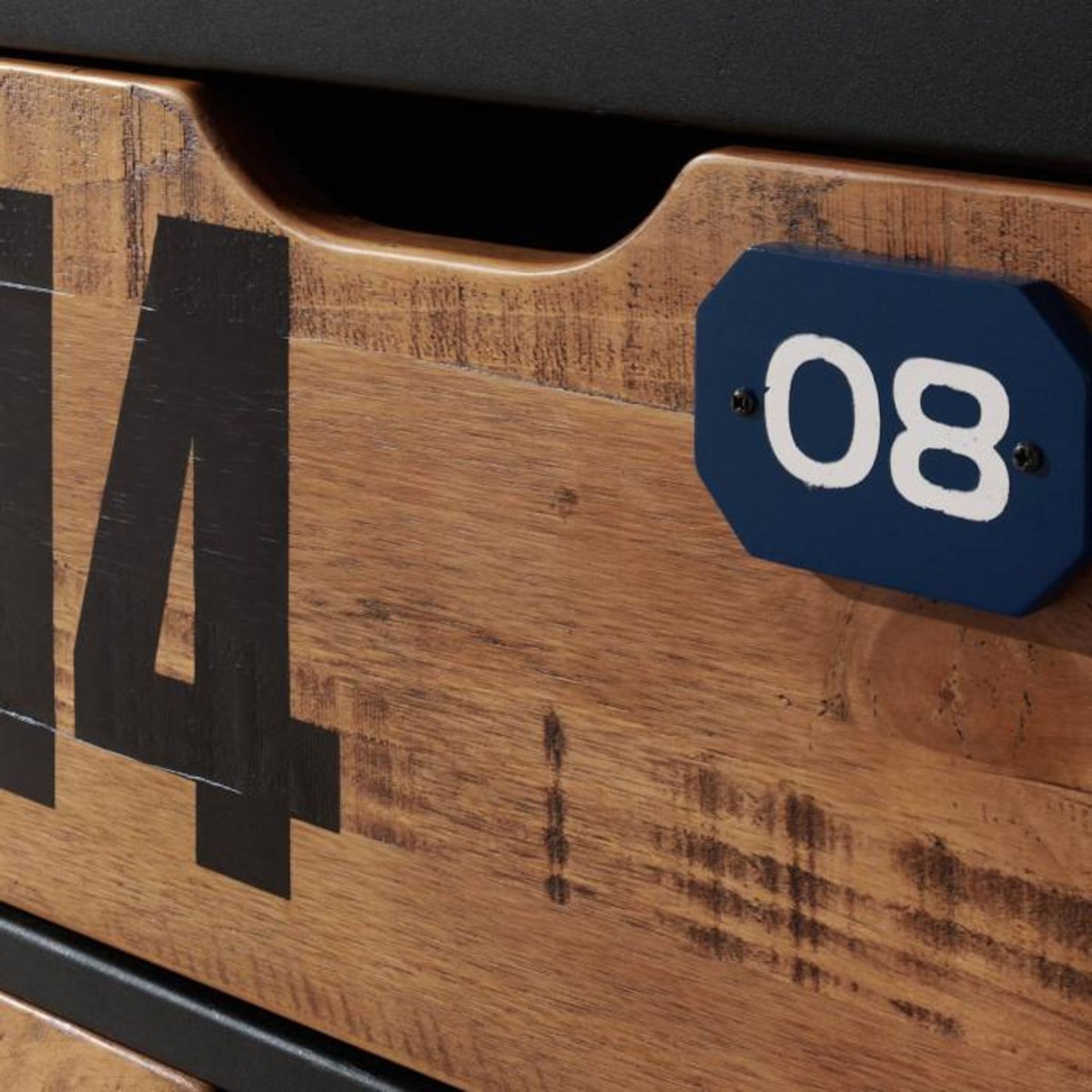 Paris Prix Commode 3 Tiroirs  Alex  83cm Marron & Noir