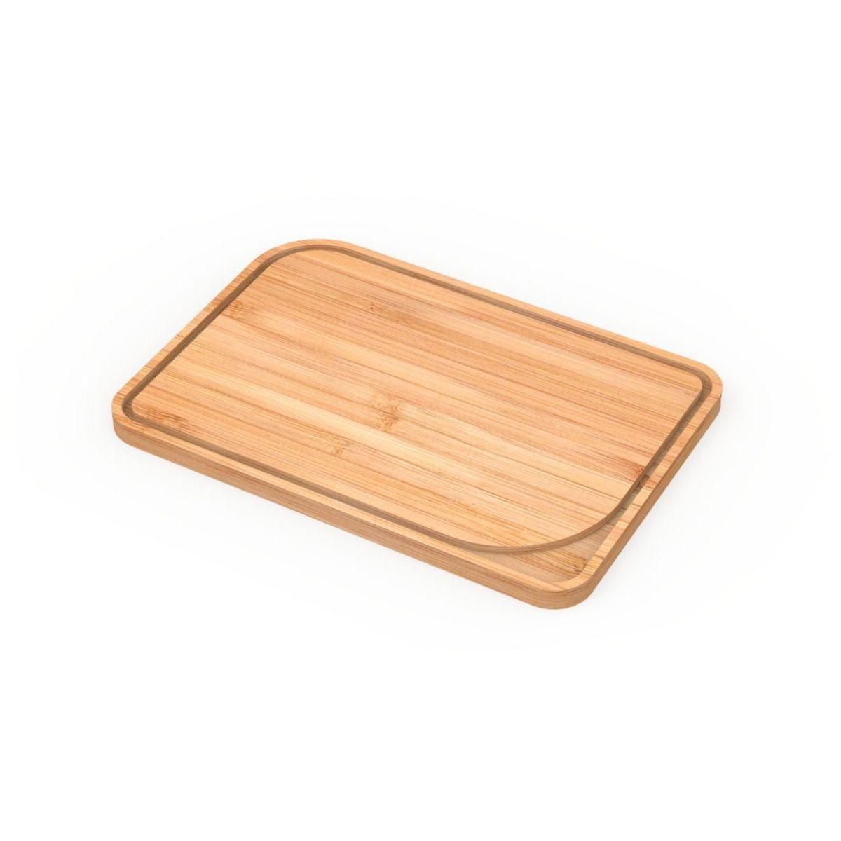 PEBBLY Planche à découper avec rigole 26x18cm - naturelle