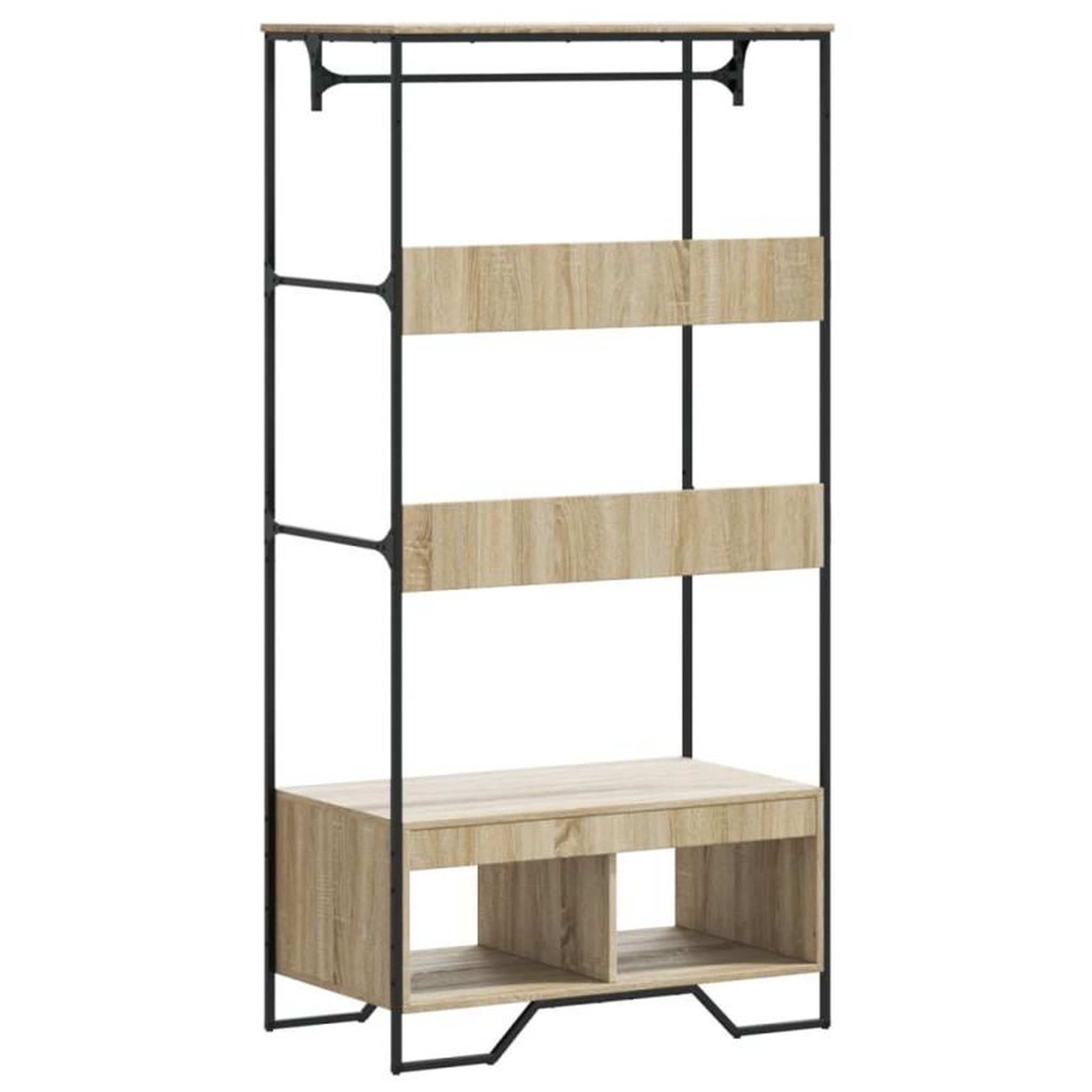 Voir la diapositive 6 : VIDAXL Armoire chêne sonoma 90x50x180 cm bois d ingénierie