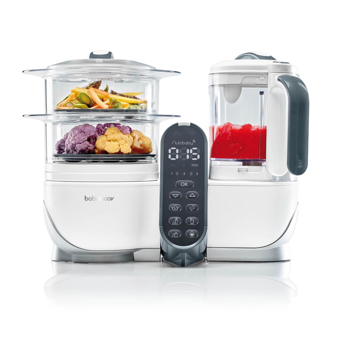 BABYMOOV Robot cuiseur, vapeur mixeur Nutribaby+ - Blanc