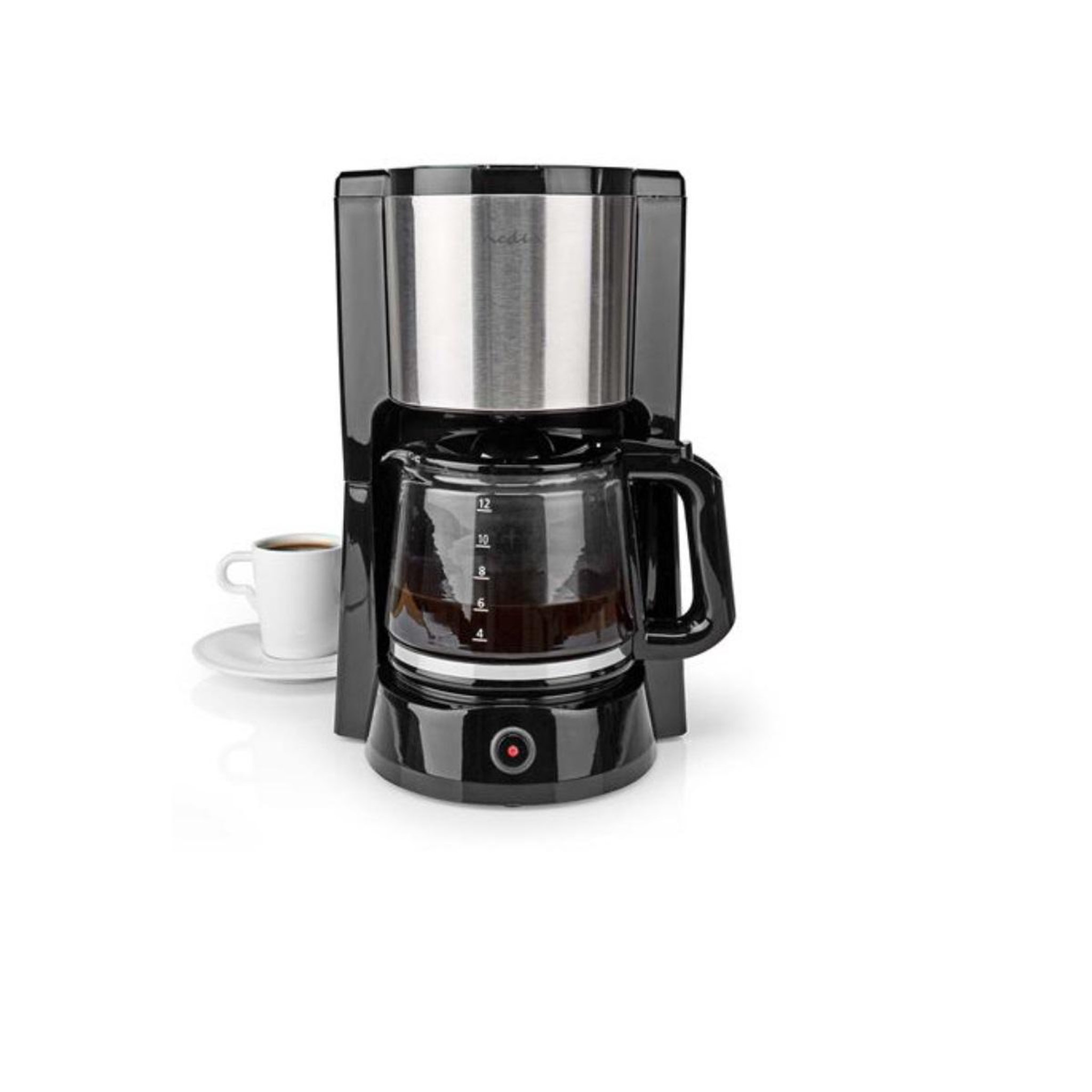 Voir la diapositive 3 : NEDIS Cafetière filtre 12 tasses 1000w noir/argent - kacm260ebk