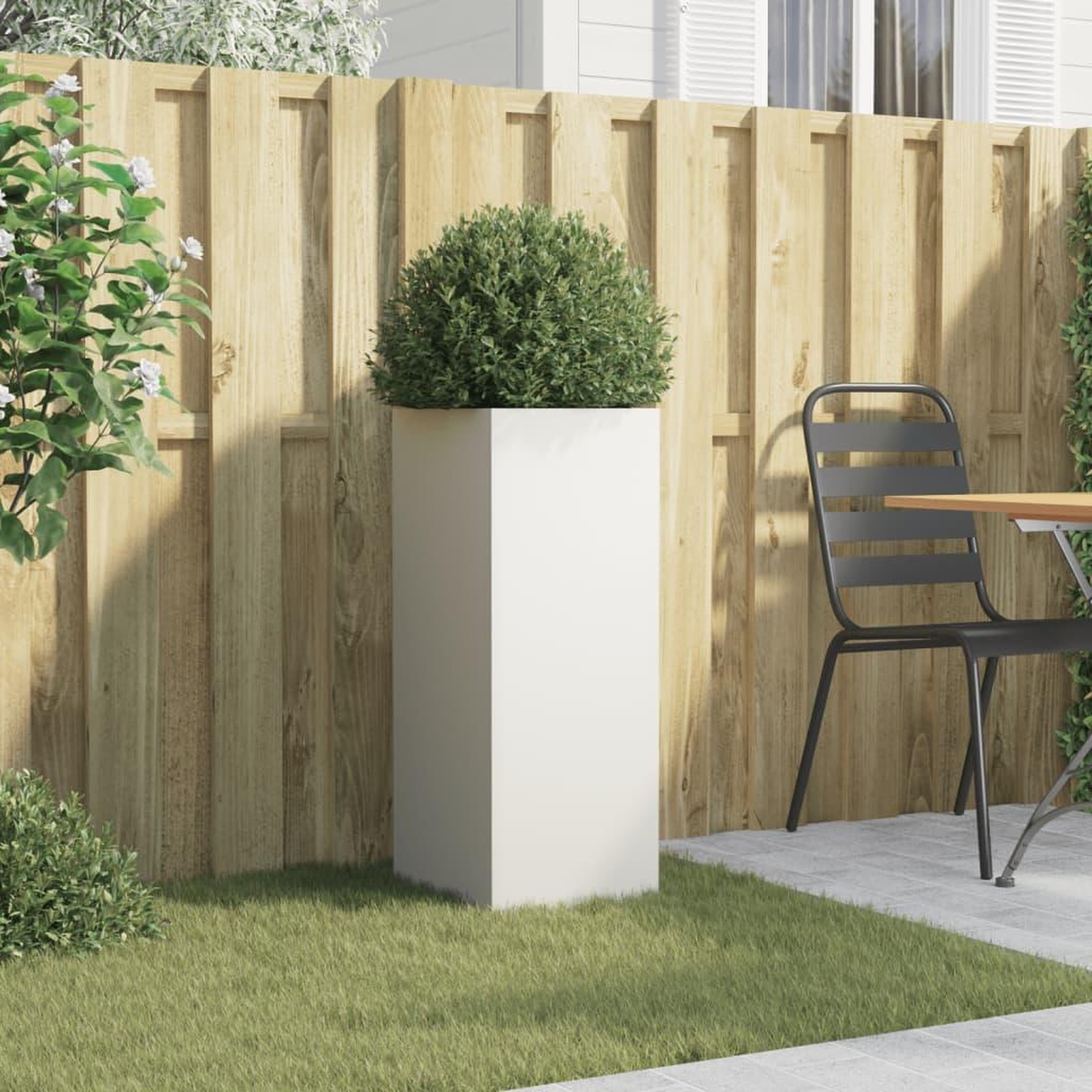 Voir la diapositive 3 : VIDAXL Jardiniere blanc 32x29x75 cm acier