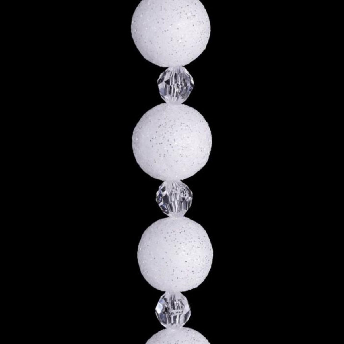 FEERIC LIGHT & CHRISTMAS Guirlande de Noël Perles  Polaire  144cm Blanc