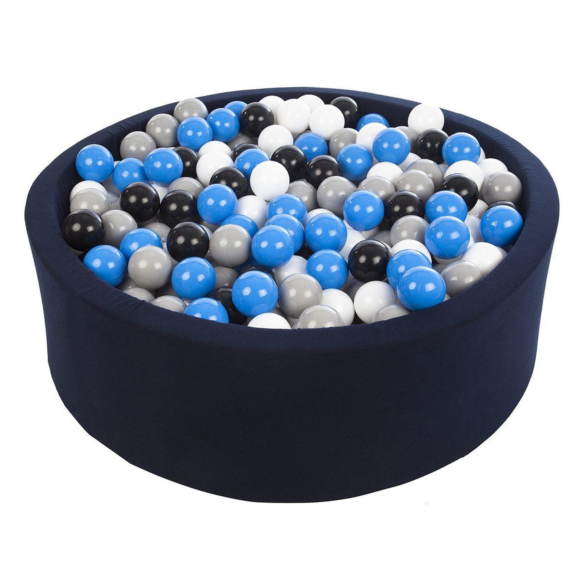 VELINDA Piscine à balles aire de jeu + 450 balles bleu marine noir,blanc,bleu,gris