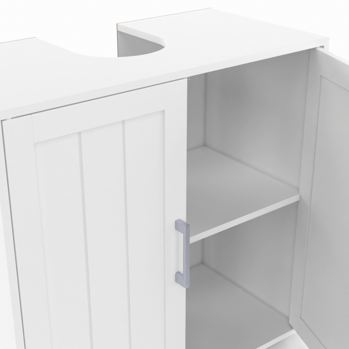 ID MARKET Meuble sous-lavabo salle de bain WALDO bois blanc