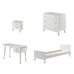 Vipack Ensemble de meubles Billy - Lit, Bureau, Chevet et Commode