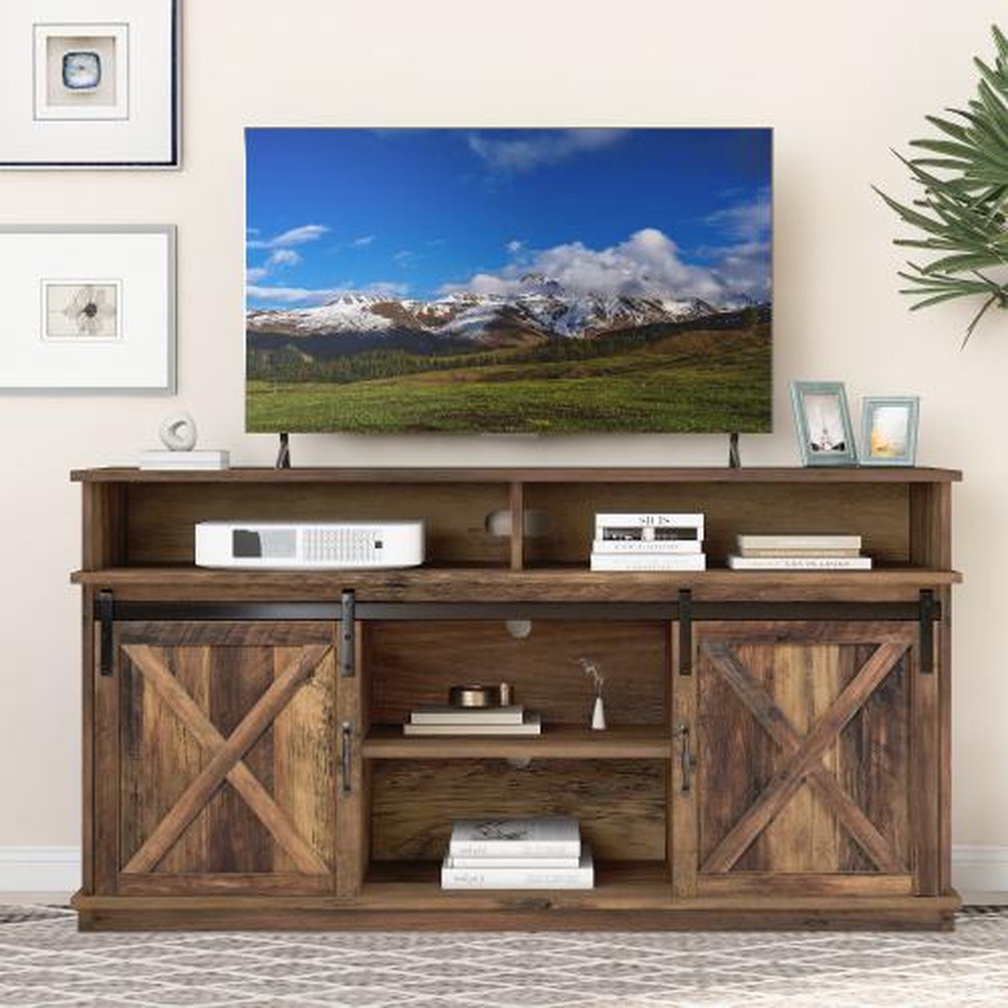 Voir la diapositive 2 : MERAX Meuble tv marron 148 cm panneau de particules