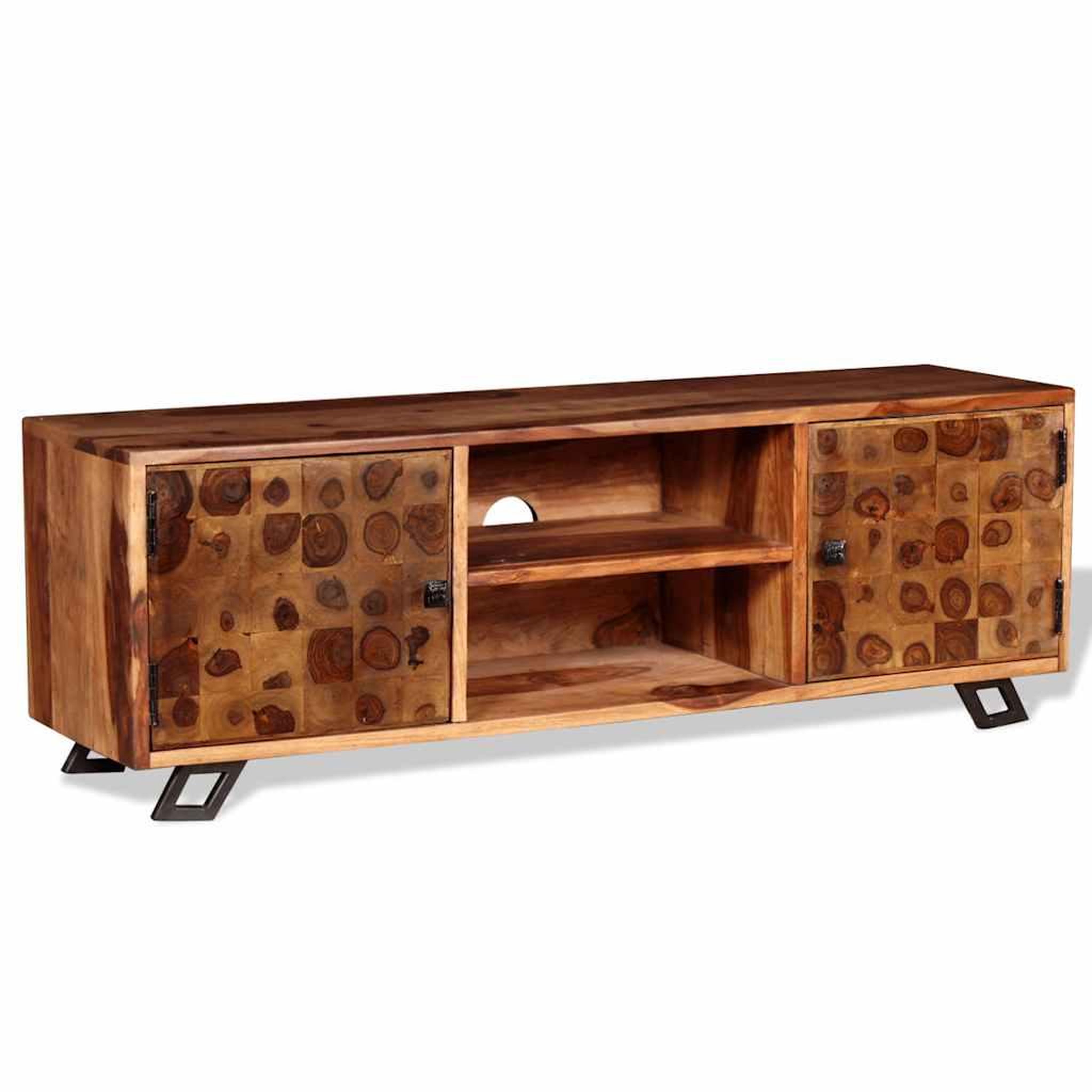 Voir la diapositive 3 : VIDAXL Meuble TV Bois massif 120x30x40 cm