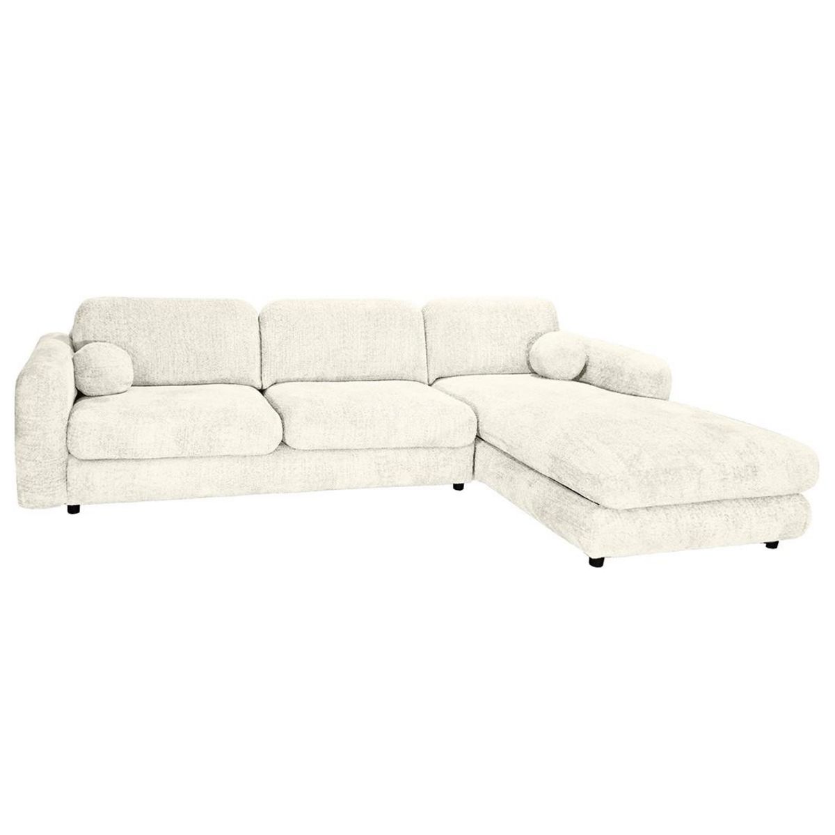 LISA DESIGN Rachel - canapé d'angle droit 4 places en tissu bouclette