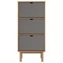 Voir la diapositive 4 : VIDAXL Armoire a chaussures OTTA et 3 tiroirs Marron et gris Bois pin
