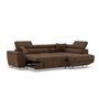 Voir la diapositive 3 : BEST MOBILIER Baoji - canapé d'angle droit 5 places convertible avec têtières et coffre en velours côtelé