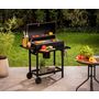 Voir la diapositive 1 : GARDENSTAR Barbecue charbon en demi - tonneau - 127x70x101cm