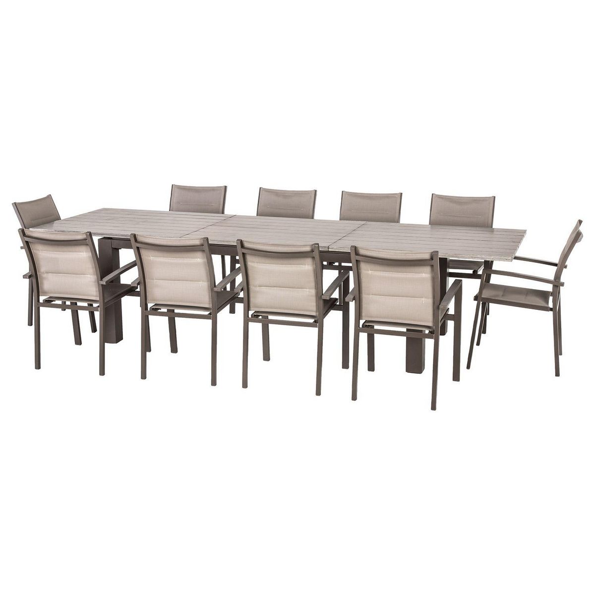 HESPERIDE Table de jardin extensible 10 Personnes Héraklion - L. 220/320 cm - Gris tonka