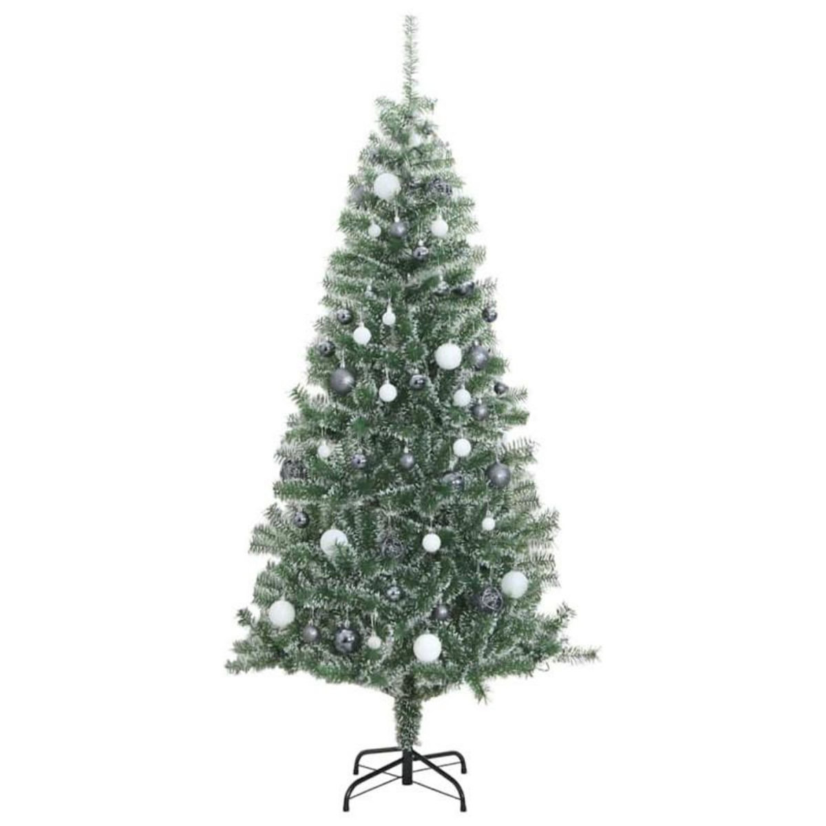 VIDAXL Sapin de Noël artificiel 300 LED&boules&neige floquée 240 cm