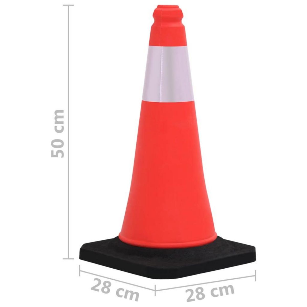 VIDAXL Cones de signalisation reflechissants a base lourde 4 pcs 50 cm