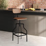 Voir la diapositive 2 : Rendez vous déco Chaise de bar vintage réglable en hauteur 66/85 cm en bois-Retro