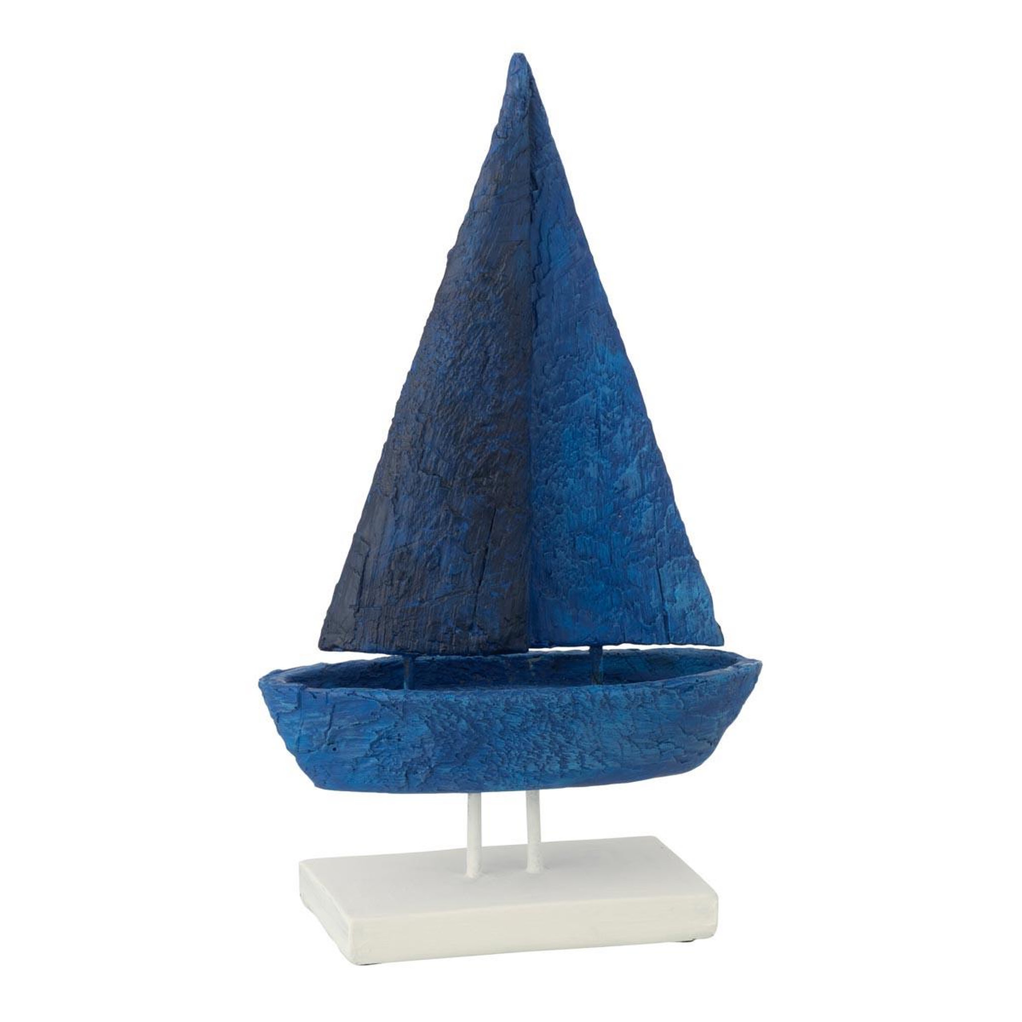 J-LINE Bateau voilier sur socle  oceano  39cm bleu