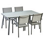 Voir la diapositive 7 : GARDENSTAR Table de jardin rectangulaire - 4/6 places - Acier et verre - Gris