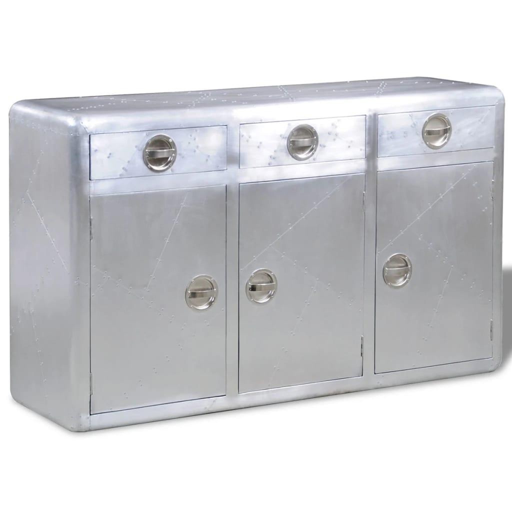 Voir la diapositive 1 : VIDAXL Buffet avec 3 tiroirs Style vintage Aluminium