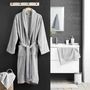 Voir la diapositive 5 : Paris Prix Peignoir Col Châle en Coton  Tendresse  Gris Perle
