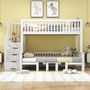 Voir la diapositive 4 : MERAX Lit superposé 90x200(120x200)cm  coloris blanc pin