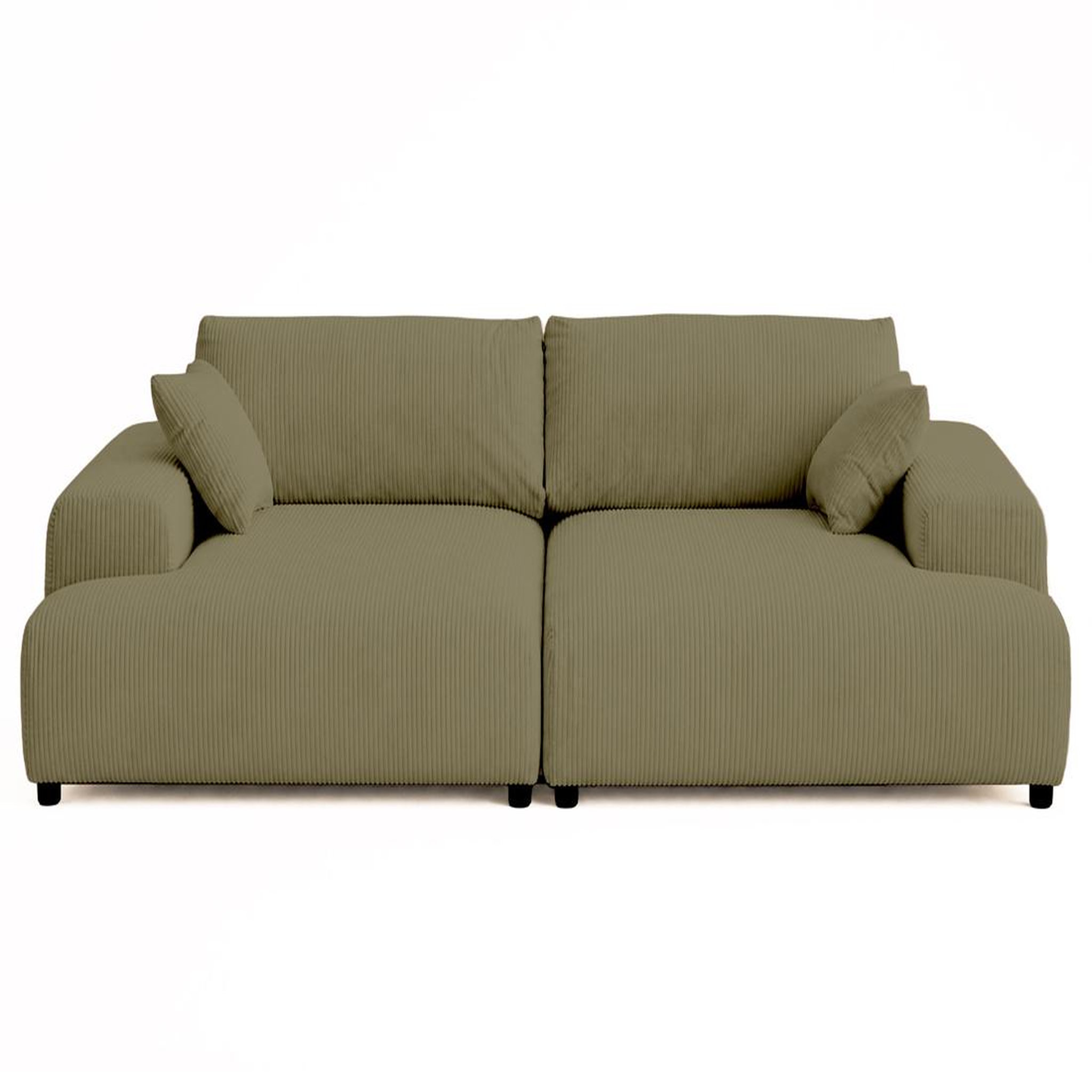 Voir la diapositive 1 : LISA DESIGN Garance - canapé droit 4 places double méridienne - assise profonde - en velours côtelé
