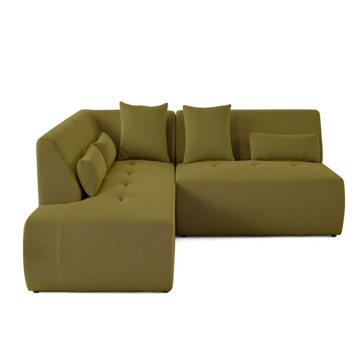 LISA DESIGN Onyx - canapé modulable d'angle gauche - 5 places - en tissu mailles 3d