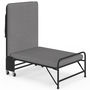 Voir la diapositive 5 : ID MARKET Lit d'appoint pliant 1 personne en métal ZAK avec sommier et matelas 70x190 cm gris et noir