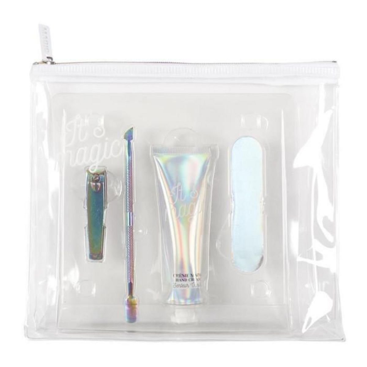 Paris Prix Coffret Cosmétique 4 Accessoires  Magique  18cm Transparent