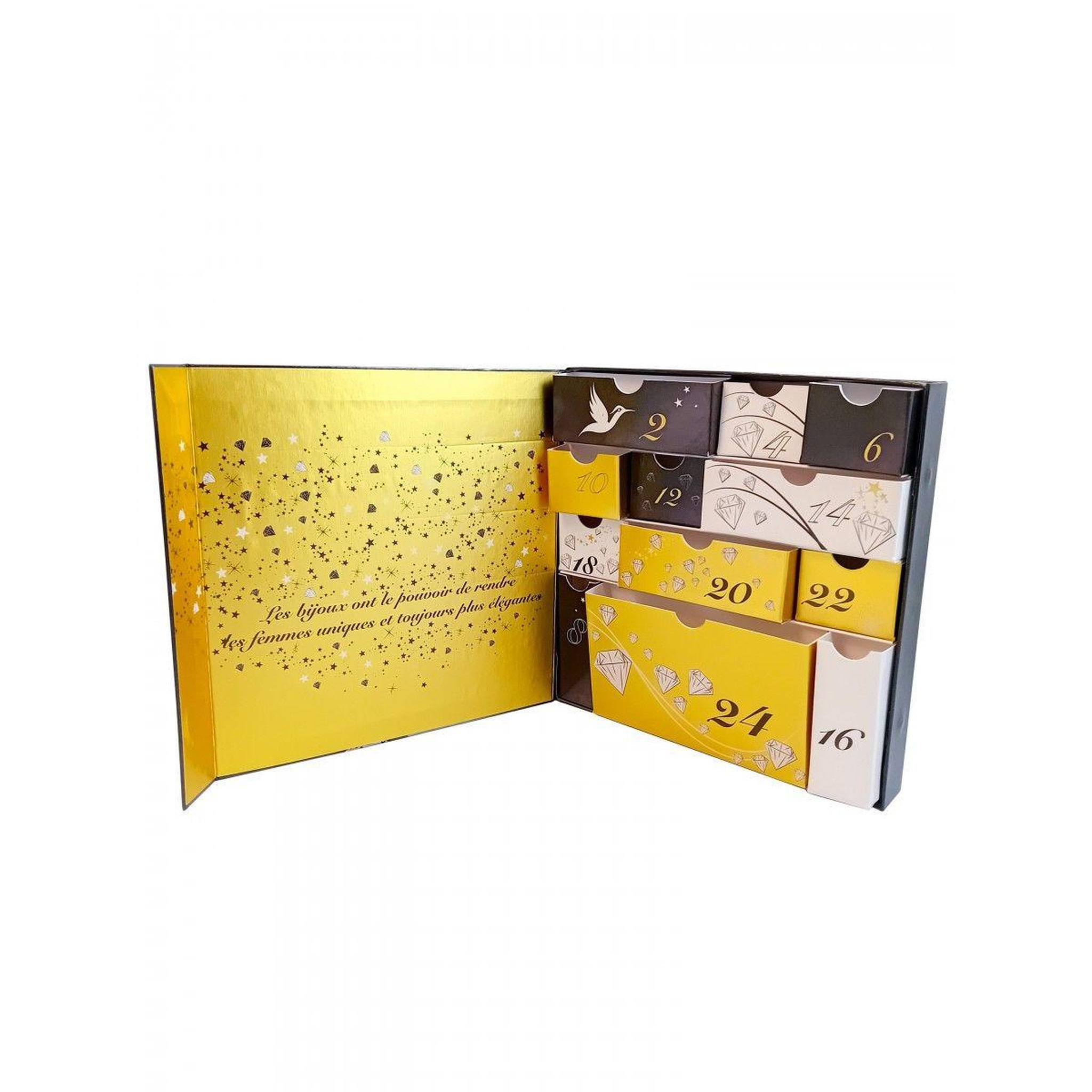 Voir la diapositive 3 : SC CRYSTAL Calendrier de l'avent sc crystal - 11 bijoux et 1 montre ornée d'un véritable diamant