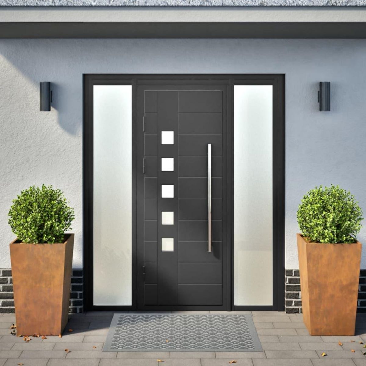 VIDAXL Jardinieres 2 pcs 45x45x75 cm acier resistant aux intemperies