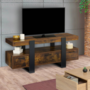 Voir la diapositive 2 : ID MARKET Meuble TV 116 cm PHOENIX avec tiroirs bois effet vieilli et noir