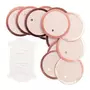 RICO DESIGN 24 étiquettes à suspendre rondes rose à contour brillant