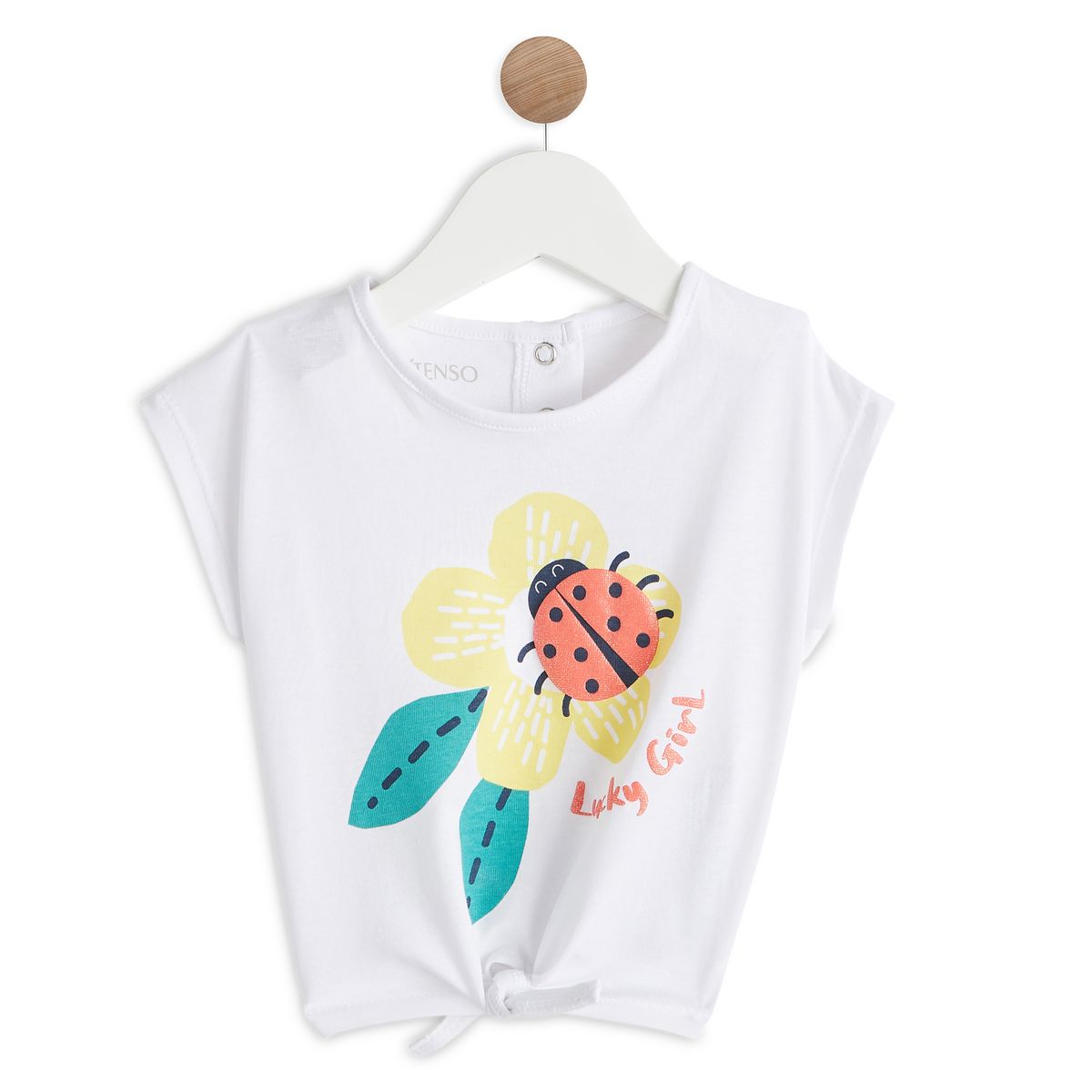 INEXTENSO T-shirt manches courtes noué coccinelle bébé fille