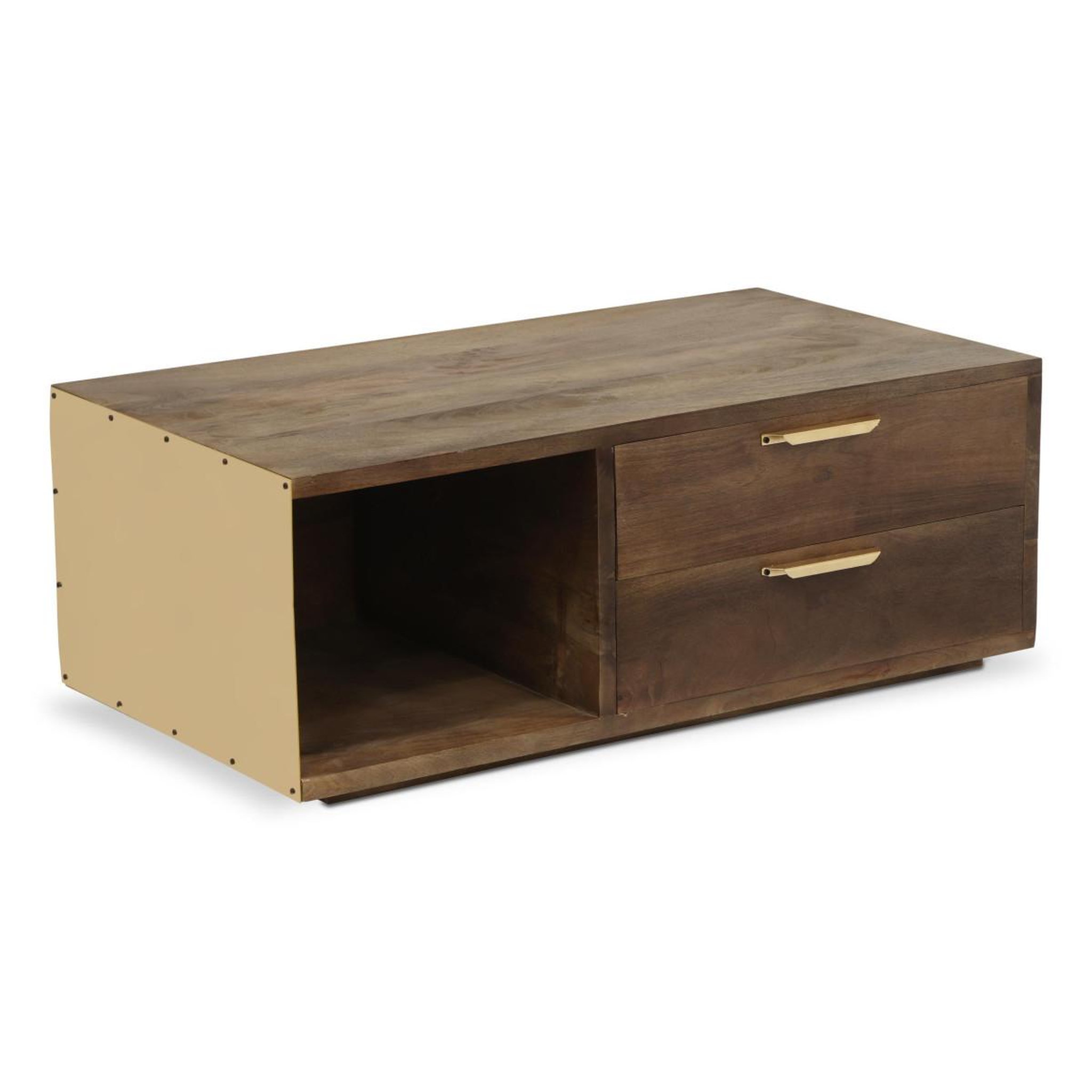 Voir la diapositive 1 : Paris Prix Table Basse Design  Firmin  110m Marron & Or