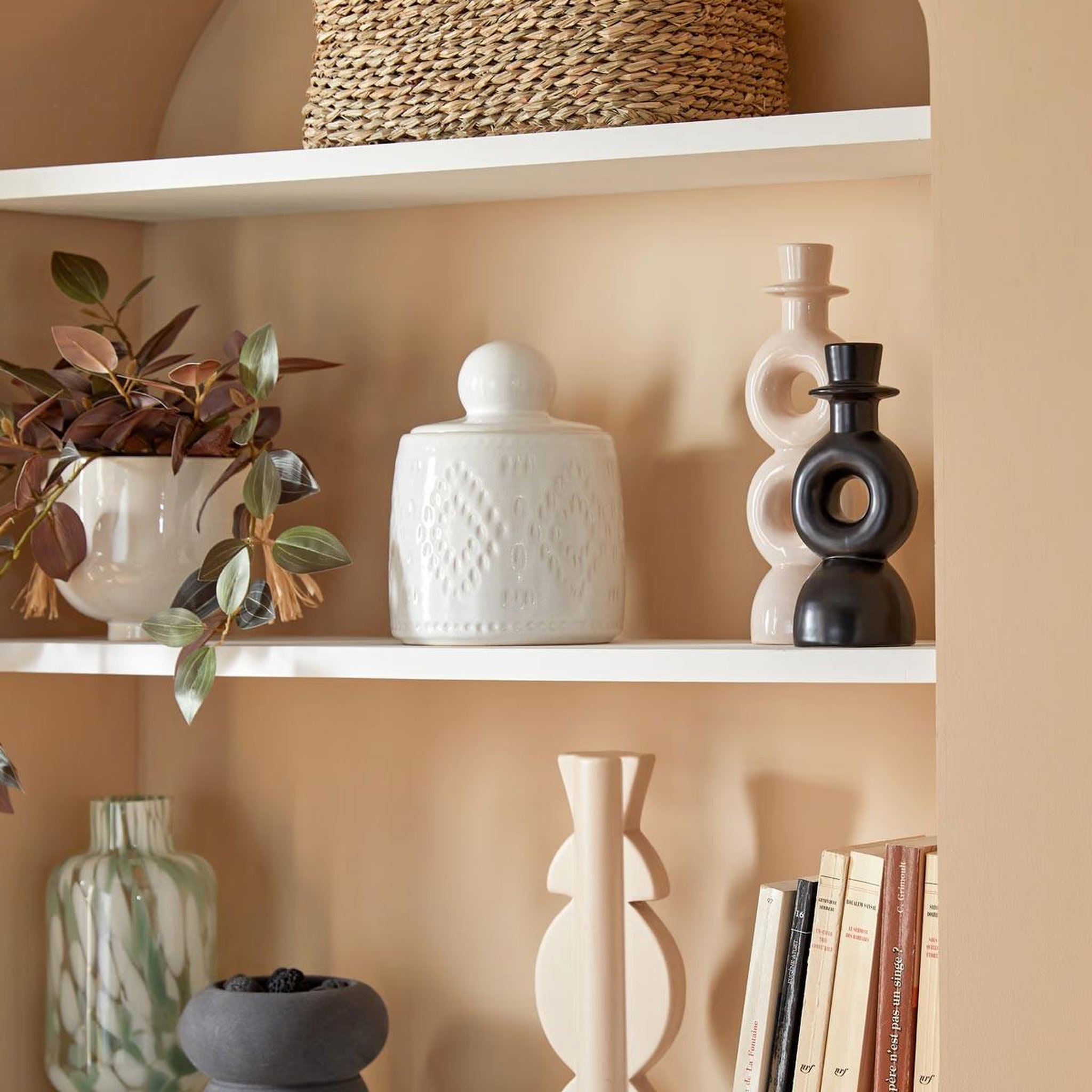 Voir la diapositive 3 : ATMOSPHERA Boîte déco en céramique  mala  19cm blanc