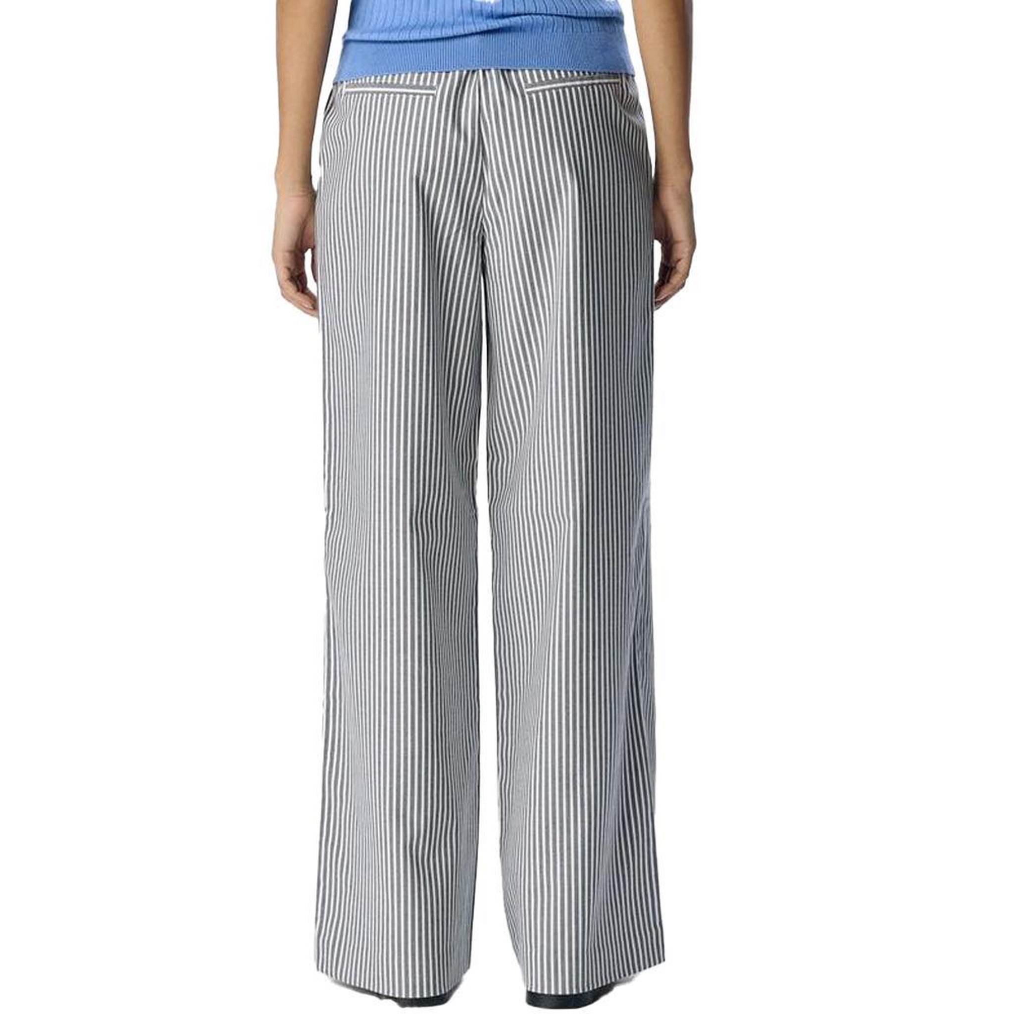 Voir la diapositive 2 : OBJECT Pantalon Large Rayures Marine/Blanc Femme Object Lisa
