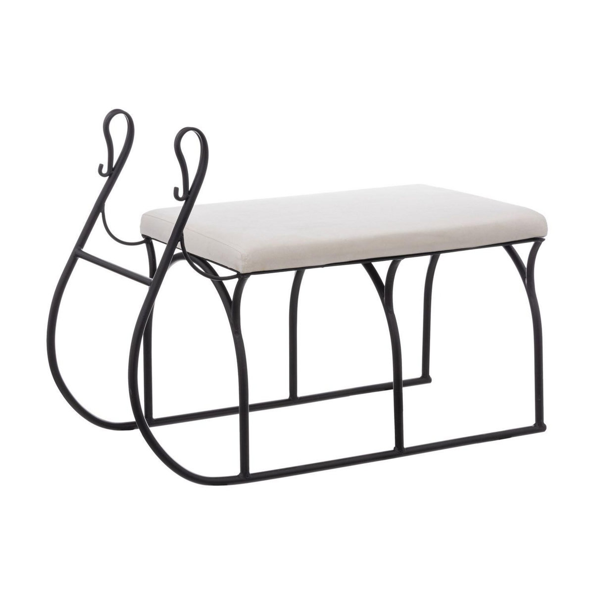 FEERIC LIGHT & CHRISTMAS Banquette d'intérieur en métal modèle luge - Blanc et noir