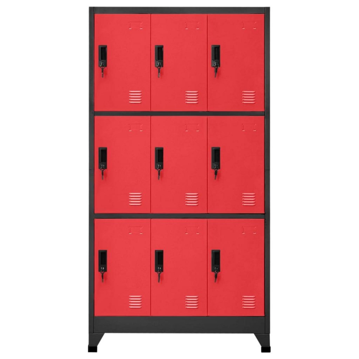 VIDAXL Armoire a casiers Anthracite et rouge 90x45x180 cm Acier