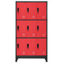 Voir la diapositive 2 : VIDAXL Armoire a casiers Anthracite et rouge 90x45x180 cm Acier