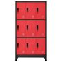 Voir la diapositive 2 : VIDAXL Armoire a casiers Anthracite et rouge 90x45x180 cm Acier