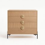 CONCEPT USINE Commode 4 tiroirs décor bois rainuré 84cm VALLO