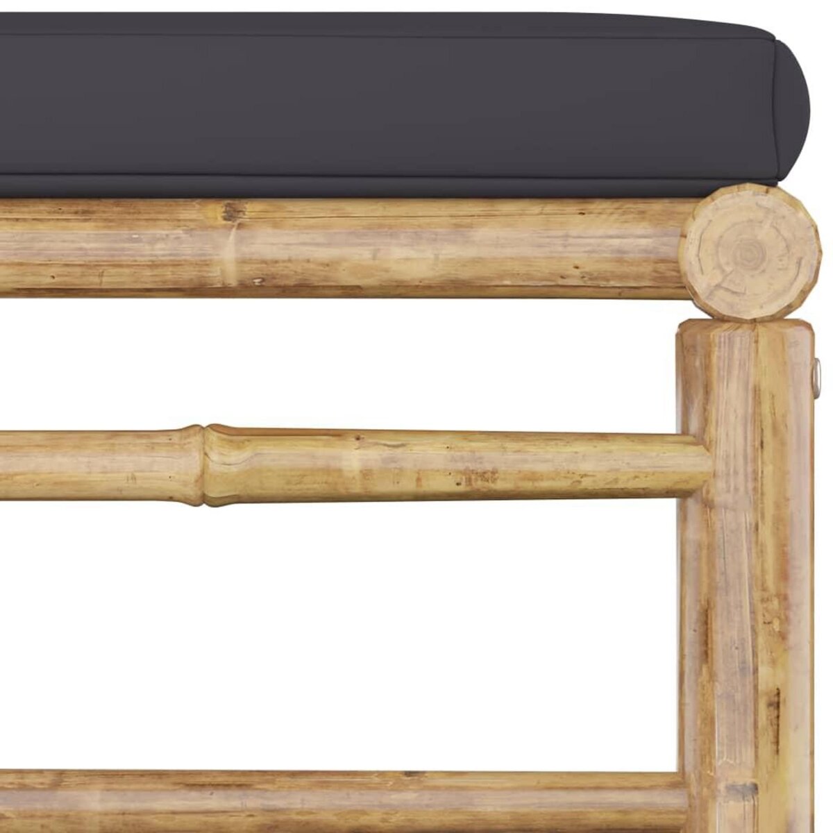 VIDAXL Repose-pied de jardin avec coussin gris fonce Bambou